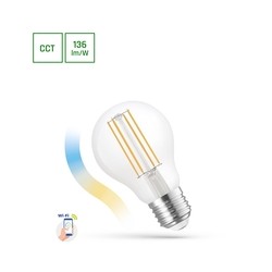 Филаментная светодиодная лампа Smart 5 W E27, диммируемый, CCT (регулируемая цветовая температура), Wi-Fi, прозрачное стекло – ф