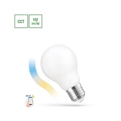 Bombilla LED de filamento inteligente 5 W E27, regulable, CCT (temperatura de color ajustable), Wi-Fi, opal