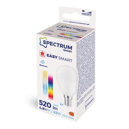 Smart LED-kogellamp BTM 4,9 W E14 IP20, dimbaar, CCT (instelbare kleurtemperatuur)