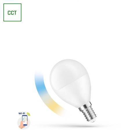 Ampoule LED sphérique connectée 5 W E14 dimmable CCT (température réglable) Wi-Fi