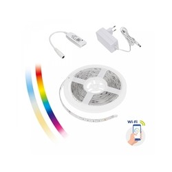 Fita LED inteligente Tuya Ada 230 V 17 W IP20, rolo de 5 m, regulável, CCT (temperatura de cor ajustável), RGBW