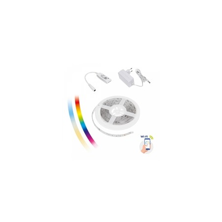 Striscia LED smart Tuya Ada 230 V 17 W IP20, rotolo da 5 m, dimmerabile, CCT (temperatura di colore regolabile), RGBW
