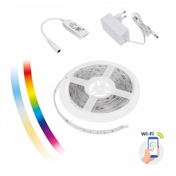 Светодиодная лента Smart Tuya Ada 230 V 17 W IP20, катушка 5 м, диммируемый, CCT (регулируемая цветовая температура), RGBW – фот