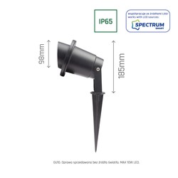 Luminaria de jardín Flori GU10 IP65, orientable, negro – SLIP012014 – foto 9