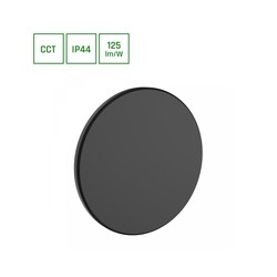 Настенный светильник Piatta 12 W IP44, CCT (регулируемая цветовая температура), круглый, чёрный – фото 7