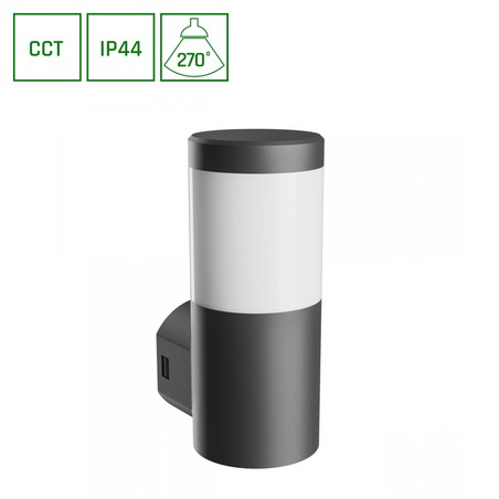 Vägglampa Stella 6 W GU10 IP44, CCT (justerbar färgtemperatur), rund, svart – SLI003057CCT_PW