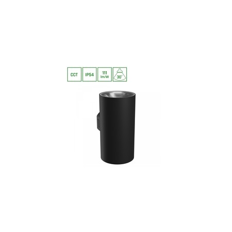 Applique Torre 18 W IP54 CCT (température réglable) ronde noire – SLI003022CCT_PW