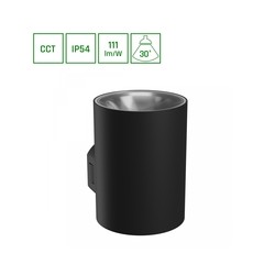 Kinkiet Torre 9 W IP54, CCT (regulowana temperatura barwowa), okrągły, czarny – SLI003021CCT_PW – zdjęcie 3