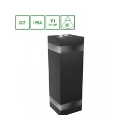 Απλίκα Torre 18 W IP54, CCT (ρυθμιζόμενη θερμοκρασία χρώματος), τετράγωνο, μαύρο – SLI003028CCT_PW