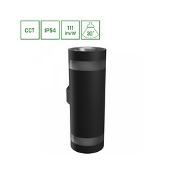 Wall light Torre 18 W IP54, CCT (adjustable colour temperature), round, black – SLI003026CCT_PW – photo 3