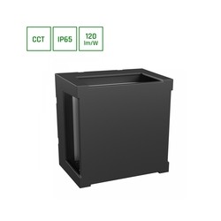 LED-buitenwandlamp Verto Cup 10 W IP65, CCT (instelbare kleurtemperatuur), vierkant, zwart