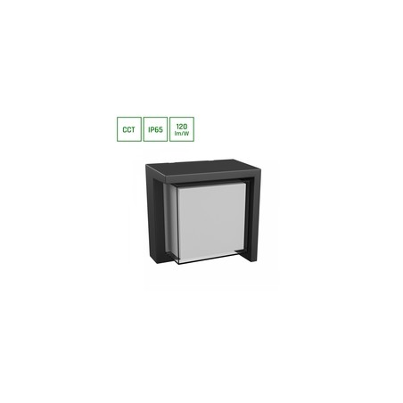 LED-Außenwandleuchte Verto Edge 10 W IP65, CCT (Farbtemperatur einstellbar), quadratisch, schwarz