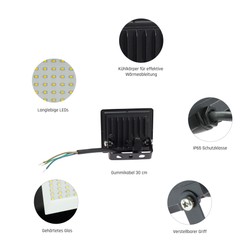 LED floodlight Noctis Lux 3 10 W 6000 K IP65, black – photo 8