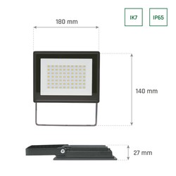 Proyector LED Noctis Lux 3 50 W 6000 K IP65, negro – foto 5