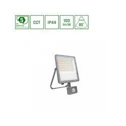 LED floodlight Noctis Max 30 W IP44, with sensor, CCT (adjustable colour temperature), grey