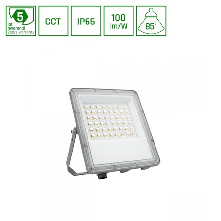 LED-schijnwerper Noctis Max 50 W IP65, CCT (instelbare kleurtemperatuur), grijs