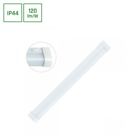 Applique LED Aquatica 15 W 6000 K IP44 ronde avec interrupteur blanche