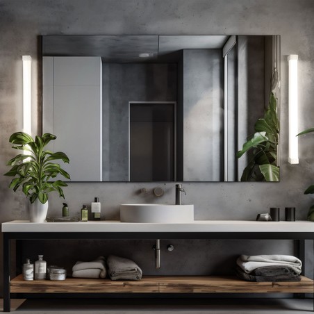 LED-vägglampa Aquatica 15 W 6000 K IP44, fyrkantig, med strömbrytare, vit