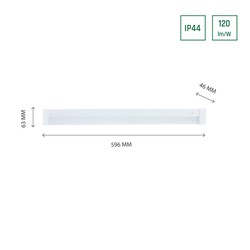 Kinkiet LED Aquatica 15 W 3000 K IP44, kwadratowy, z włącznikiem, biały – zdjęcie 2