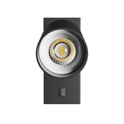 Applique Squalla Variosa GU10 IP20, flessibile, rotondo, con interruttore, nero