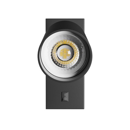 Wall light Squalla Variosa GU10 IP20, flexible, round, with switch, black