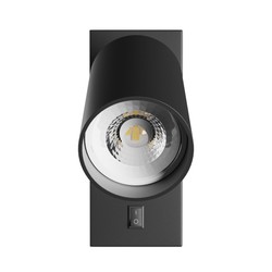 Aplique Squalla Variosa GU10 IP20, redondo, com interruptor, preto