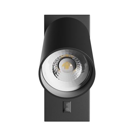 Aplique Squalla Variosa GU10 IP20, redondo, com interruptor, preto