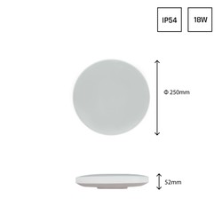 LED-plafond Nymphea 18 W 6000 K IP54, rund, vit – foto 8