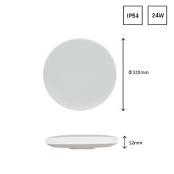 LED bulkhead light Nymphea 24 W 6000 K IP54, round, white