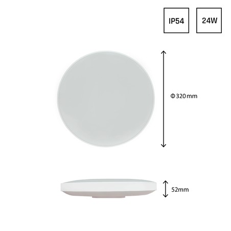 Hublot LED Nymphea 24 W 6000 K IP54 rond blanc