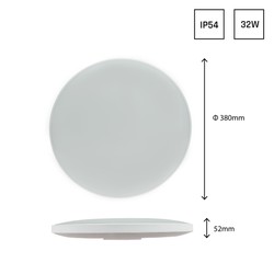 LED bulkhead light Nymphea 32 W 6000 K IP54, with sensor, round, white – photo 8