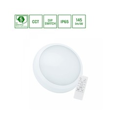 LED bulkhead light Nymphea City 24 W IP65, with sensor, CCT (adjustable colour temperature), round, white