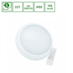Plafonier LED estanque Nymphea City 24 W IP65, com detetor, CCT (temperatura de cor ajustável), redondo, branco – foto 2