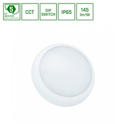 Πλαφονιέρα LED στεγανή Nymphea City 30 W IP65, CCT (ρυθμιζόμενη θερμοκρασία χρώματος), στρογγυλό, λευκό – φωτογραφία 3
