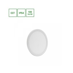 LED bulkhead light Nymphea Flat Duo 24 W IP54, CCT (adjustable colour temperature), round, white