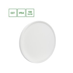 Plafonier LED estanque Nymphea Flat Duo 36 W IP54, CCT (temperatura de cor ajustável), redondo, branco