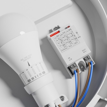 Πλαφονιέρα LED στεγανή Nymphea Omni Sense E27 IP65, με ανιχνευτή, στρογγυλό, λευκό