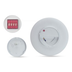 Plafón LED estanco Nymphea Proxi 18 W 4000 K IP54, con detector, redondo, blanco