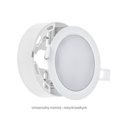 LED downlight Algine 6 W 4000 K IP20, recessed, surface-mounted, round – photo 8