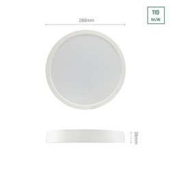 Downlight LED Algine 24 W 4000 K IP20, de superfície, redondo, branco – foto 7