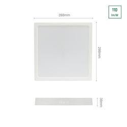 Downlight LED Algine 24 W 4000 K IP20, de superfície, quadrado, branco – foto 3