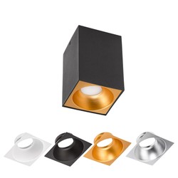 LED ceiling light Chloe Elemento GU10 IP20, square, black – photo 2