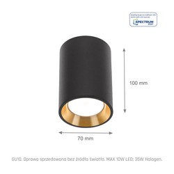 Plafonier LED Chloe Edge GU10 IP20, redondo, preto – SLIP005016 – foto 2
