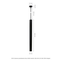 Pendant light Chloe GU10 IP20, suspended, adjustable, black