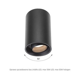 LED ceiling light Chloe GU10 IP20, surface-mounted, round, adjustable, black