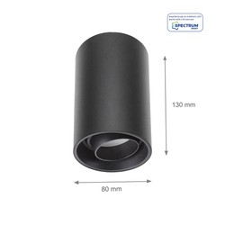 Plafonnier LED Chloe GU10 IP20 en saillie rond orientable noir – photo 4