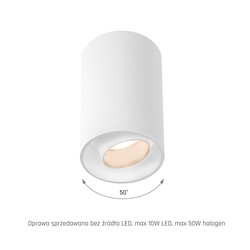 Plafonier LED Chloe GU10 IP20, de superfície, redondo, orientável, branco
