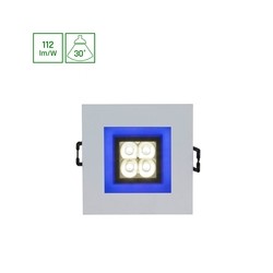 Foco LED Fiale 4 W 6000 K 30° IP20, quadrado, azul