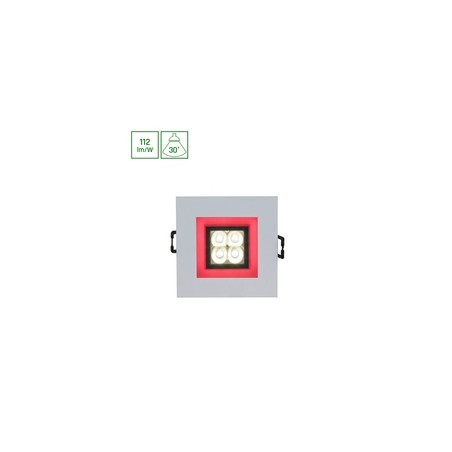LED-Spot Fiale 4 W 6000 K 30° IP20, quadratisch, rot