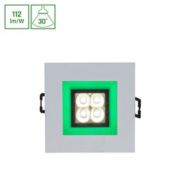 Foco LED Fiale 4 W 3000 K 30° IP20, quadrado, verde